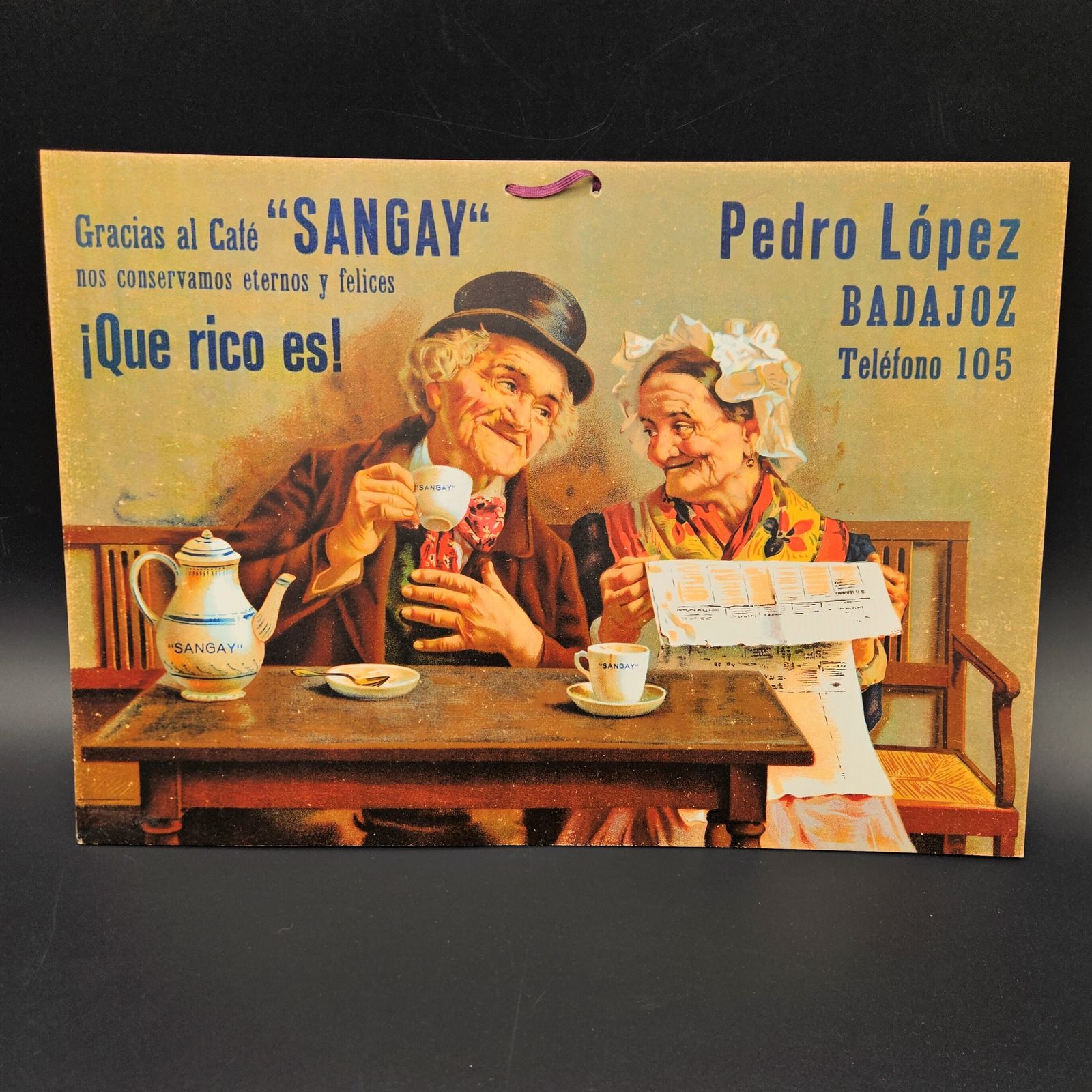 Advertising Cardboard "Cafe Lopez Sangay Badajoz". 1900   1920