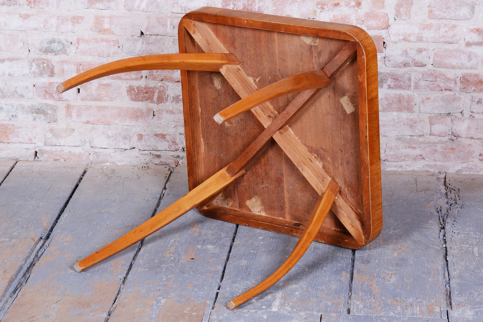 Restored Art Deco "Pavouk" Table, By J, Halabala, Up Závody, Oak, Czech, 1940s photo furniture