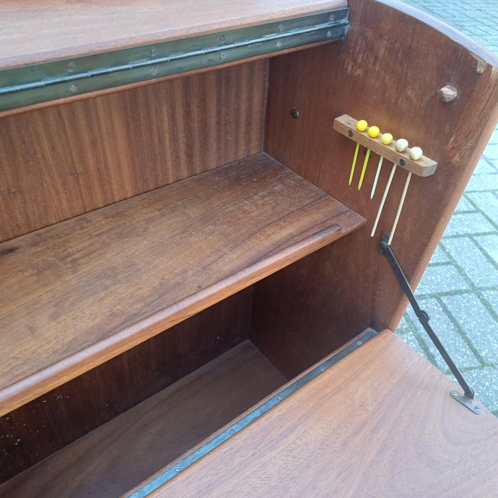 Genius Vintage Retro 1950s 60s Solid Wood Cocktail Drinks Trolley – Restored Mid Century Bar Cabinet, Atomic Design photo Furniture