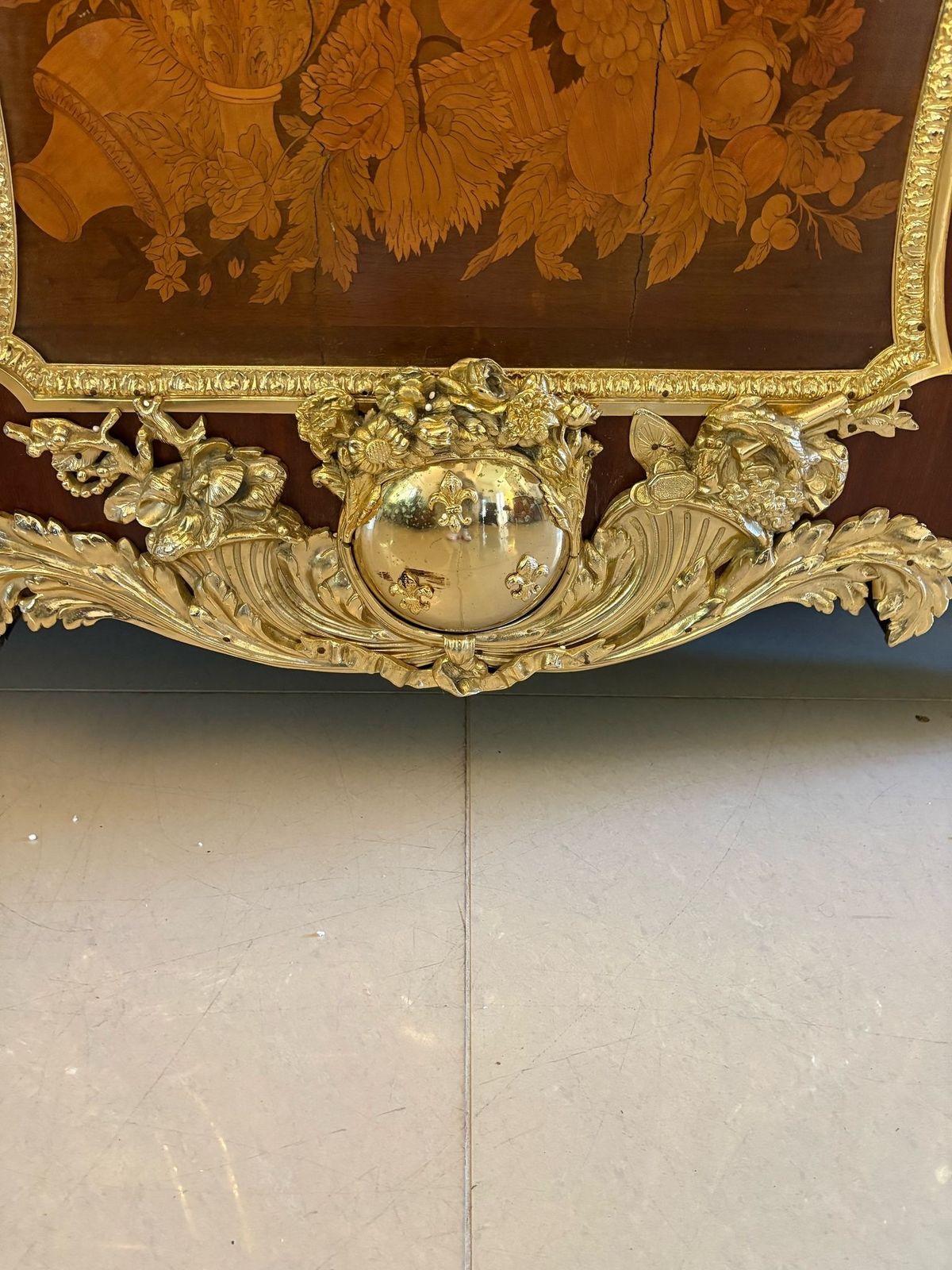 Antique Rare Fine Pair Of French Marquetry And Gilt Bronze Mounted Commodes In The Louis XVI Style, After Jean Henri Riesener photo 485000.0