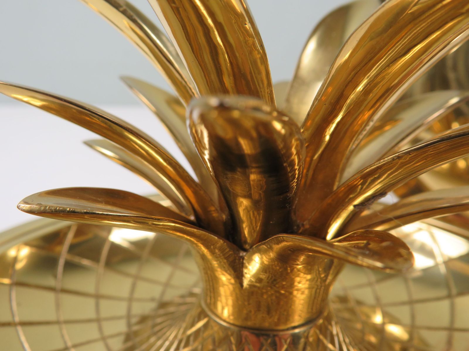 Elegant Pineapple Candlesticks In Lacquered Brass  (Set Of 2) photo vintage