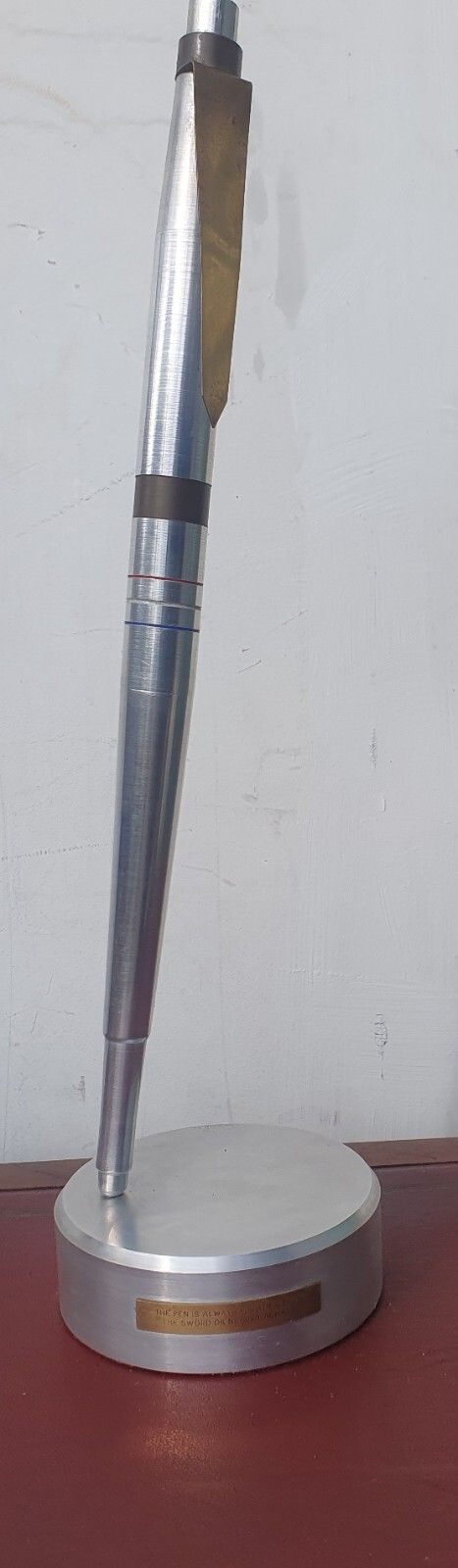 Bespoke Large (43cm High) Steel Pen Desk Ornament Paper Weight With Motto photo buy