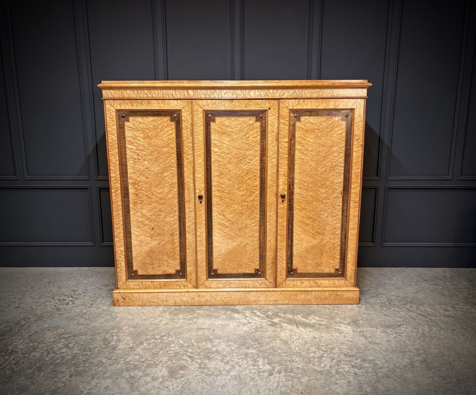 Low Victorian Birds Eye Maple Compactum Wardrobe photo Furniture