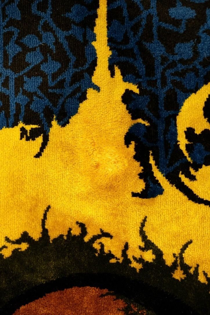 Textiles Xxl Wool Rug Saturne By Marc Petit For Saint Frères, France 1960s photo