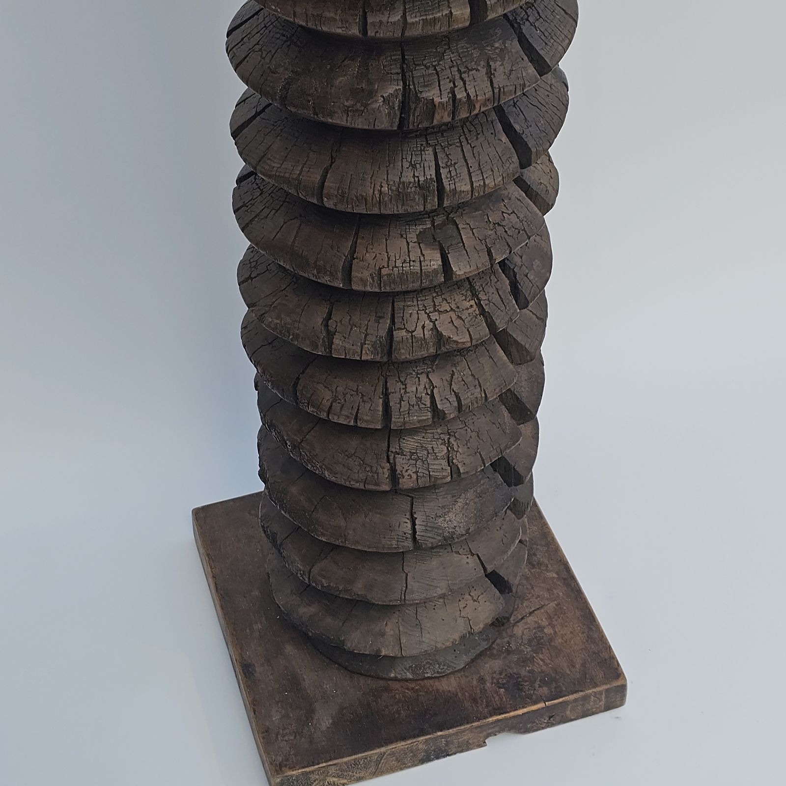 Vintage Large French Wine Press Corkscrew Pedestal Stand Plant Stand Jardiniere photo for sale