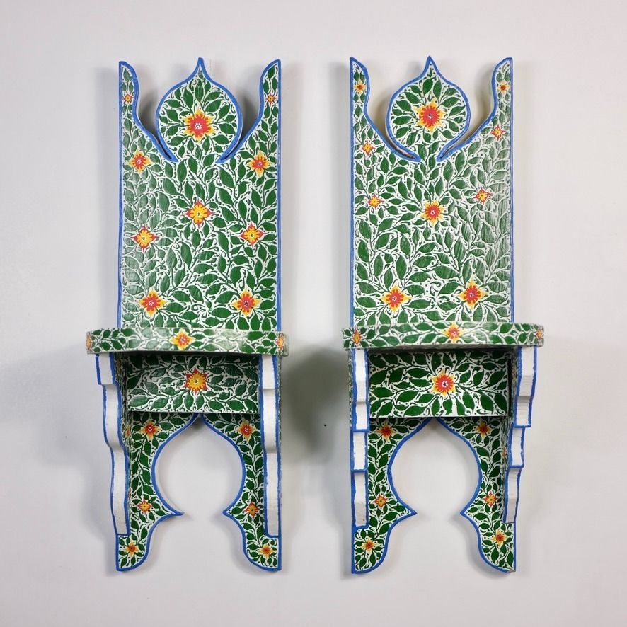 Pair Of Handmade Bedside Tables Or Shelves From Tunisia, Circa 1980 photo furniture