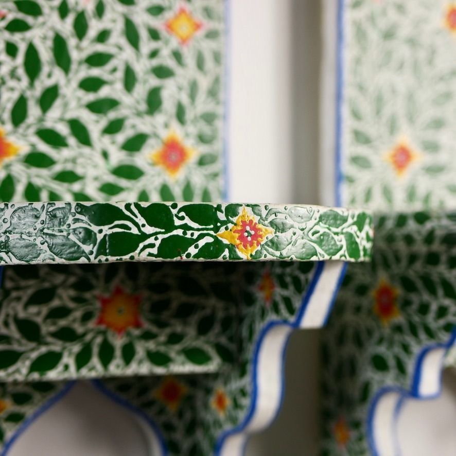 Furniture Pair Of Handmade Bedside Tables Or Shelves From Tunisia, Circa 1980 photo