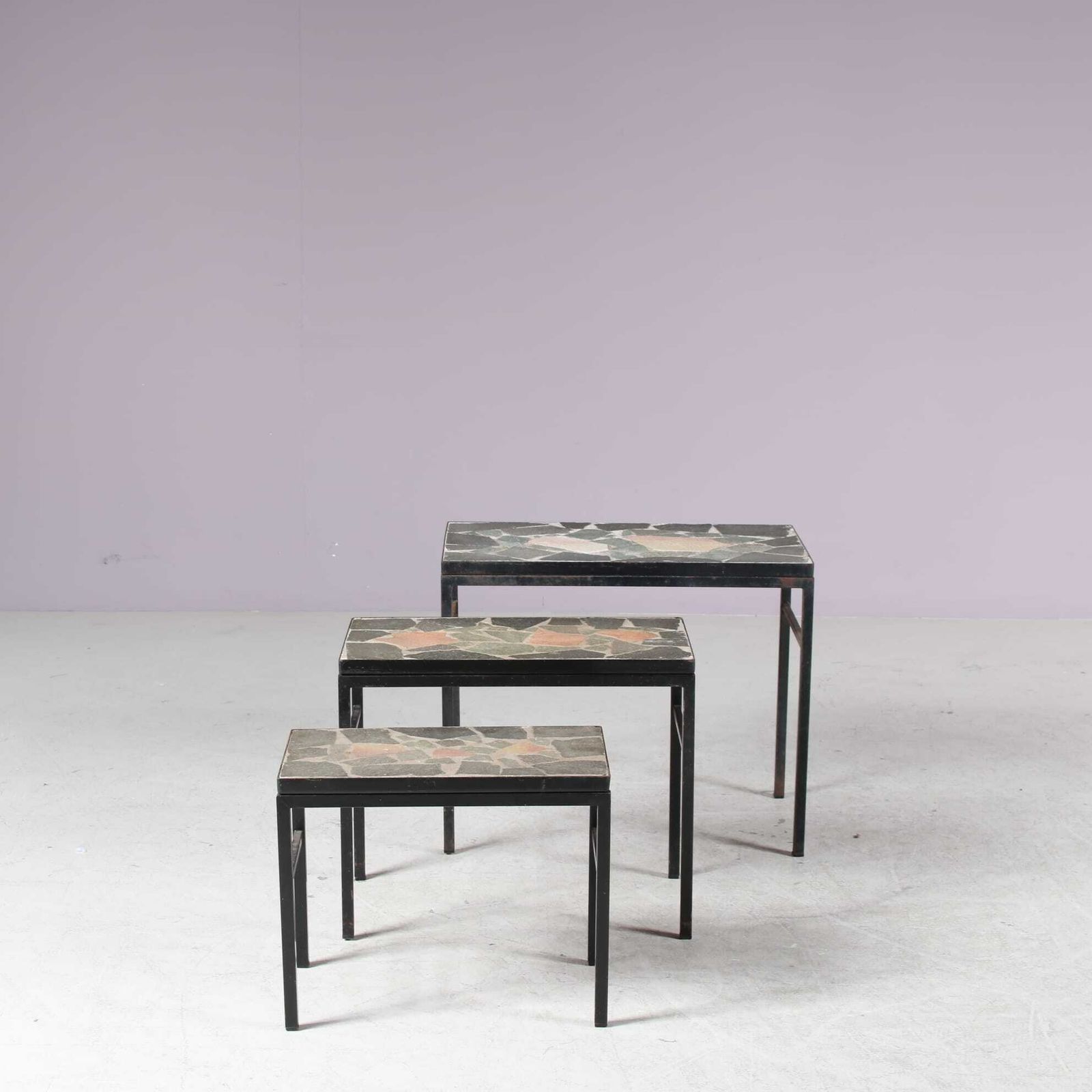 1960s Nesting Tables With Stone Tops From The Netherlands photo Furniture
