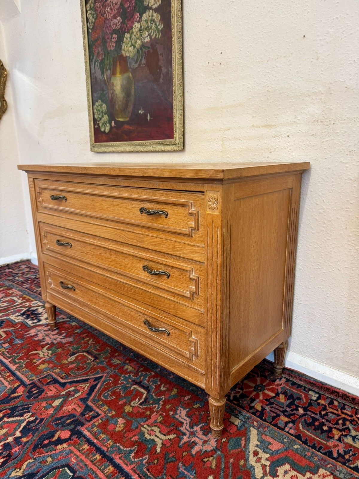 Fabulous French Empire Oak Commode/Chest Of Drawers Circa 1950 photo for sale