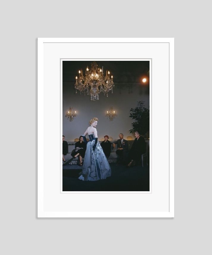 Slim Aarons 'Fashion At Hartnell’s' Framed White photo furniture