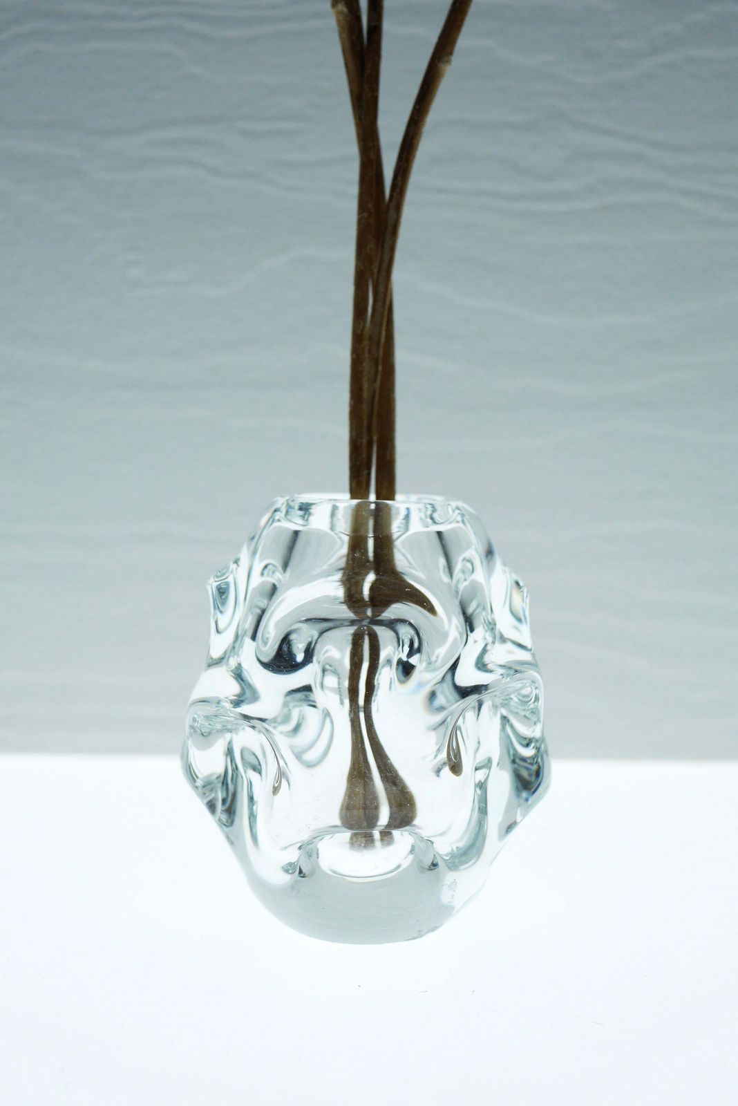 A Small Clear Crystal Glass Vase By Börne Augustsson For åseda, Sweden photo for sale