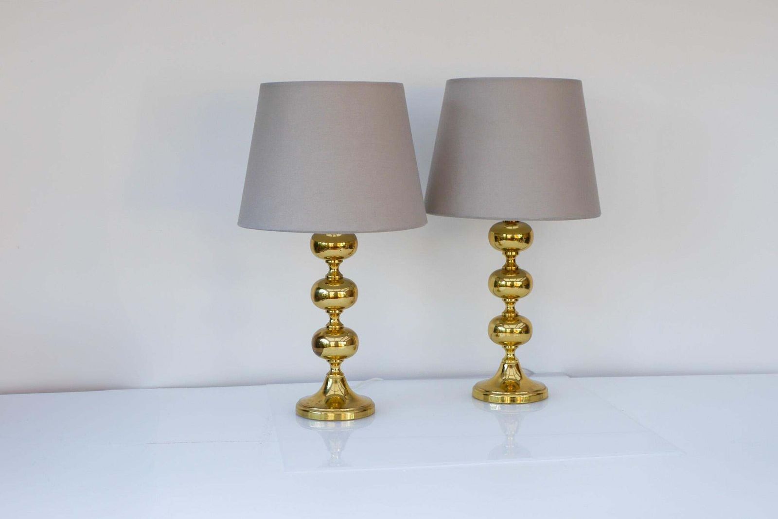 Scandinavian Modern Space Age Messing Tafellampen Van Nafa, Nybro, Zweden photo for sale