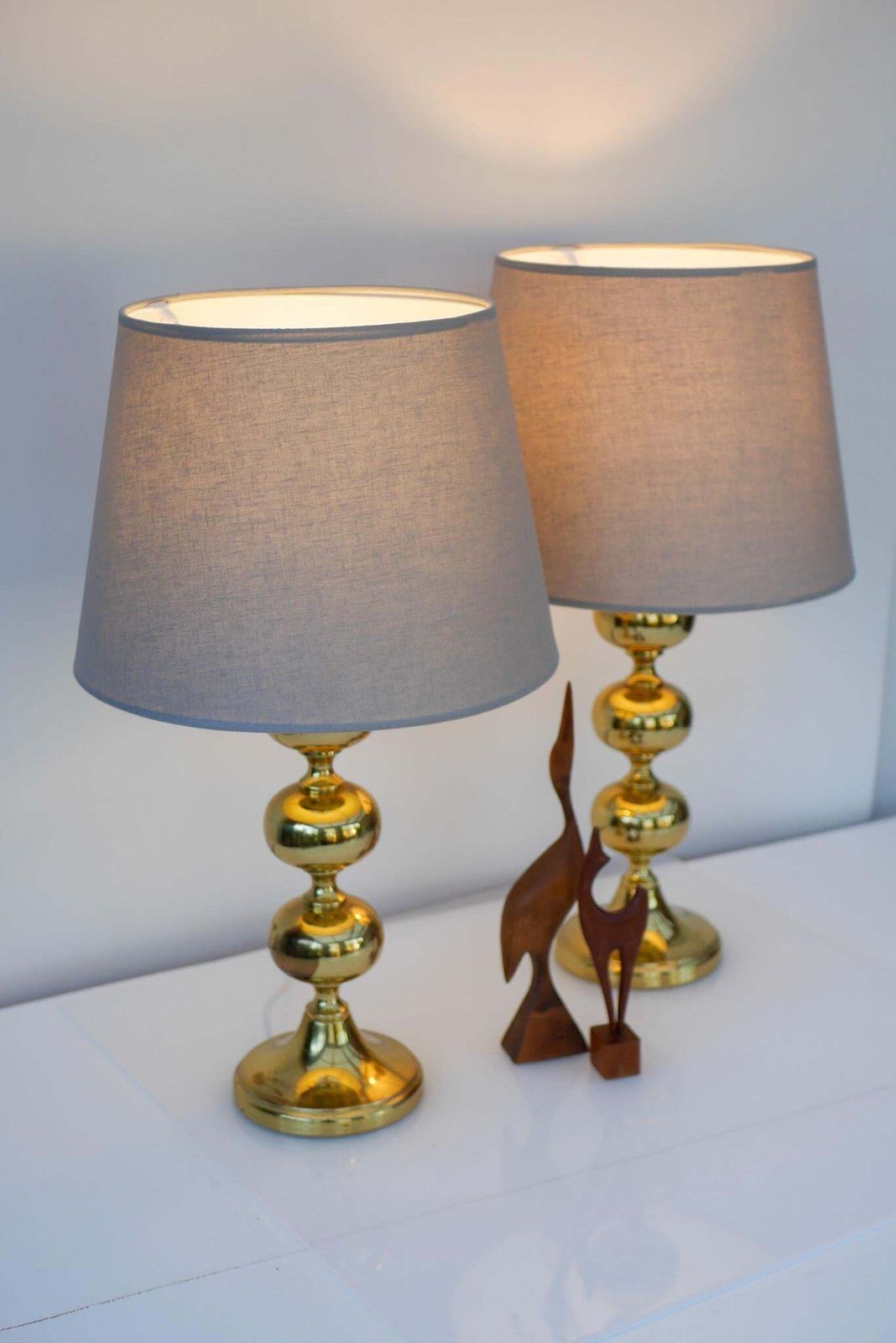 Scandinavian Modern Space Age Messing Tafellampen Van Nafa, Nybro, Zweden photo buy