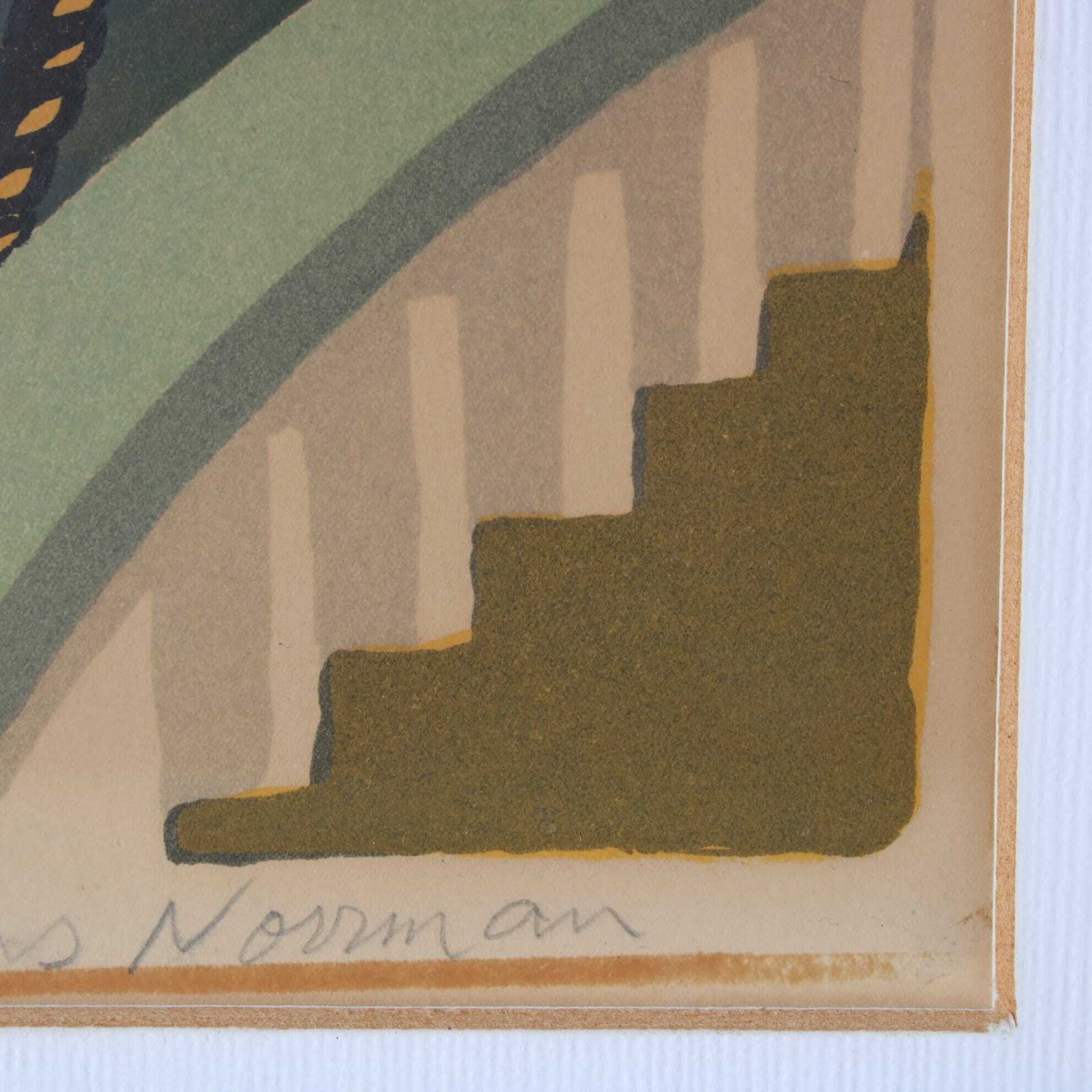 1950s Framed Lithograph By Lars Norrman, Sweden photo 246.0