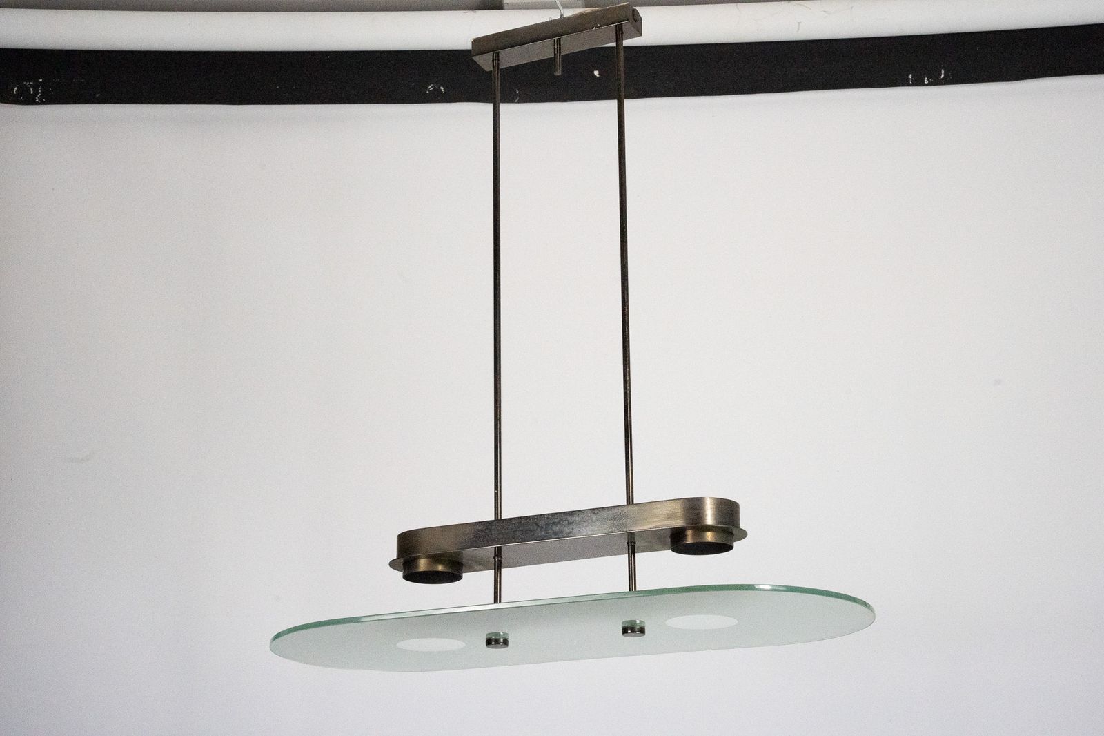 photo furniture Lumi Milano Mid Century Chandelier In Brass And Glass – Italy, 1970s
