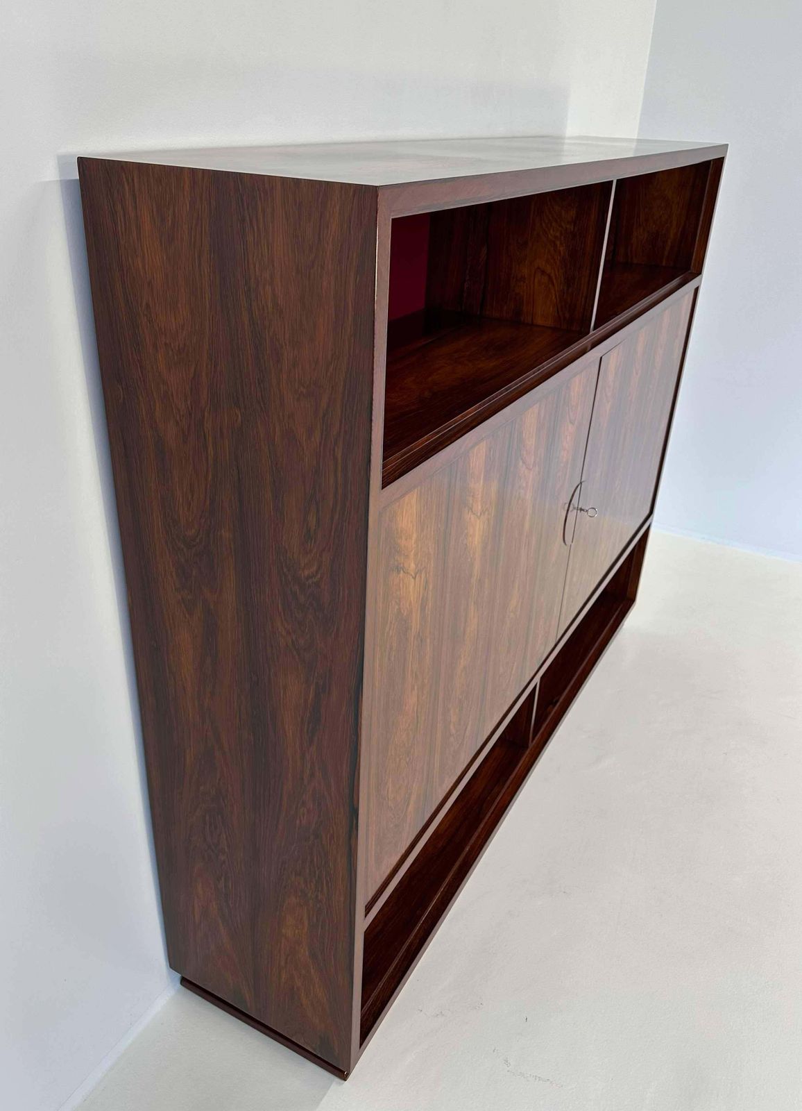 Italian Art Deco Ziricote Wood And Velvet Sideboard Cabinet Attr. Borsani, 1950s photo buy