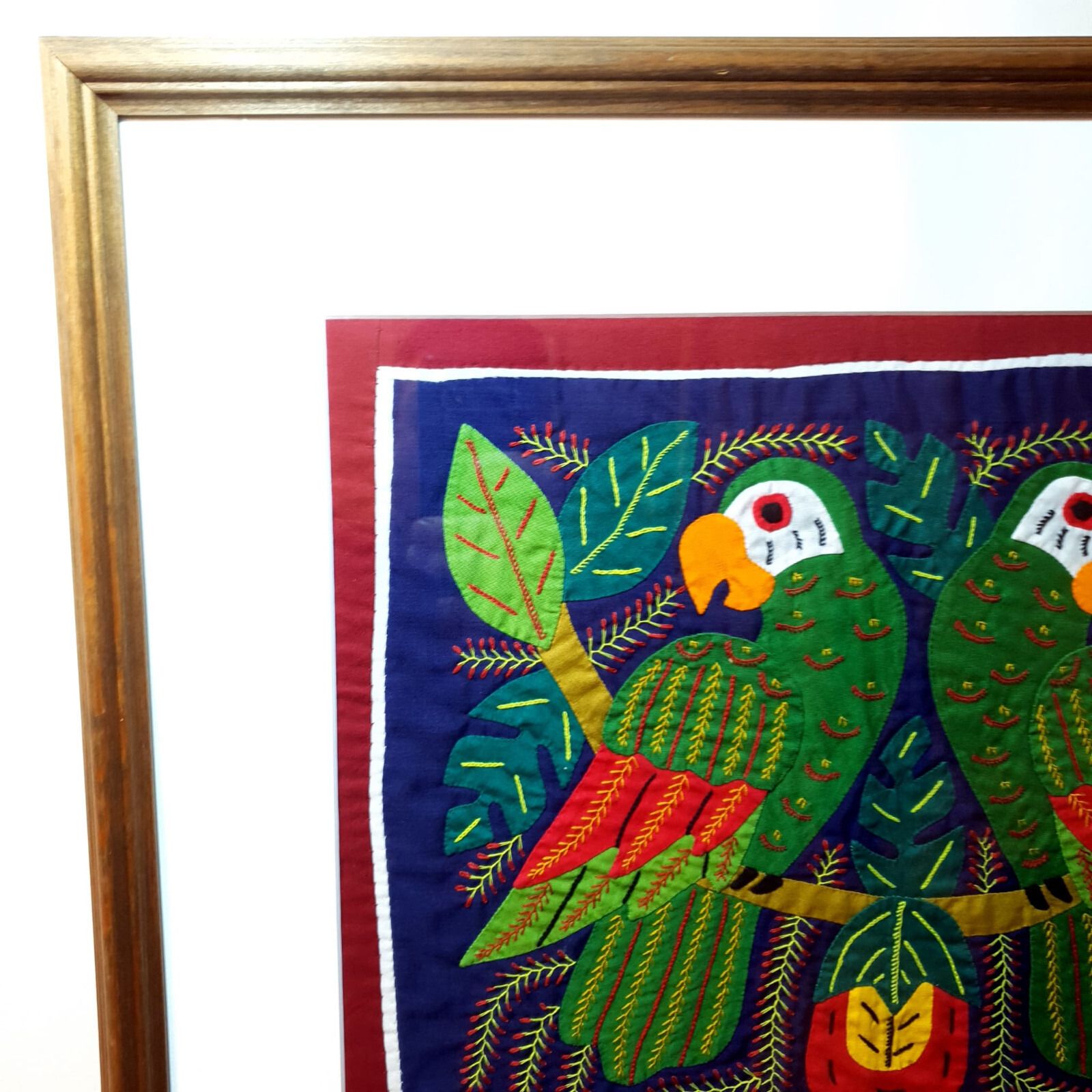 Molas Parrots Textile Appliqué Embroidery Folk Art By Kuna Yala Indians Panama photo Textiles