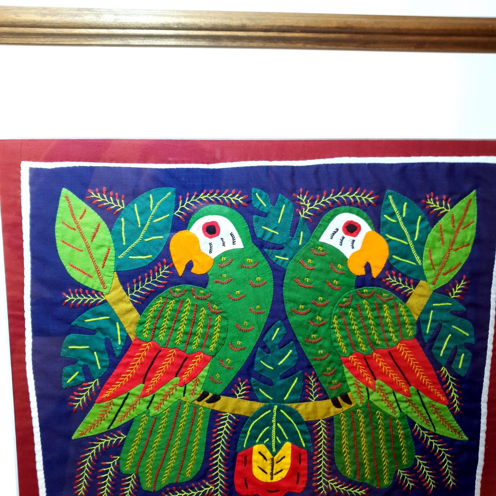 Molas Parrots Textile Appliqué Embroidery Folk Art By Kuna Yala Indians Panama photo 150.0