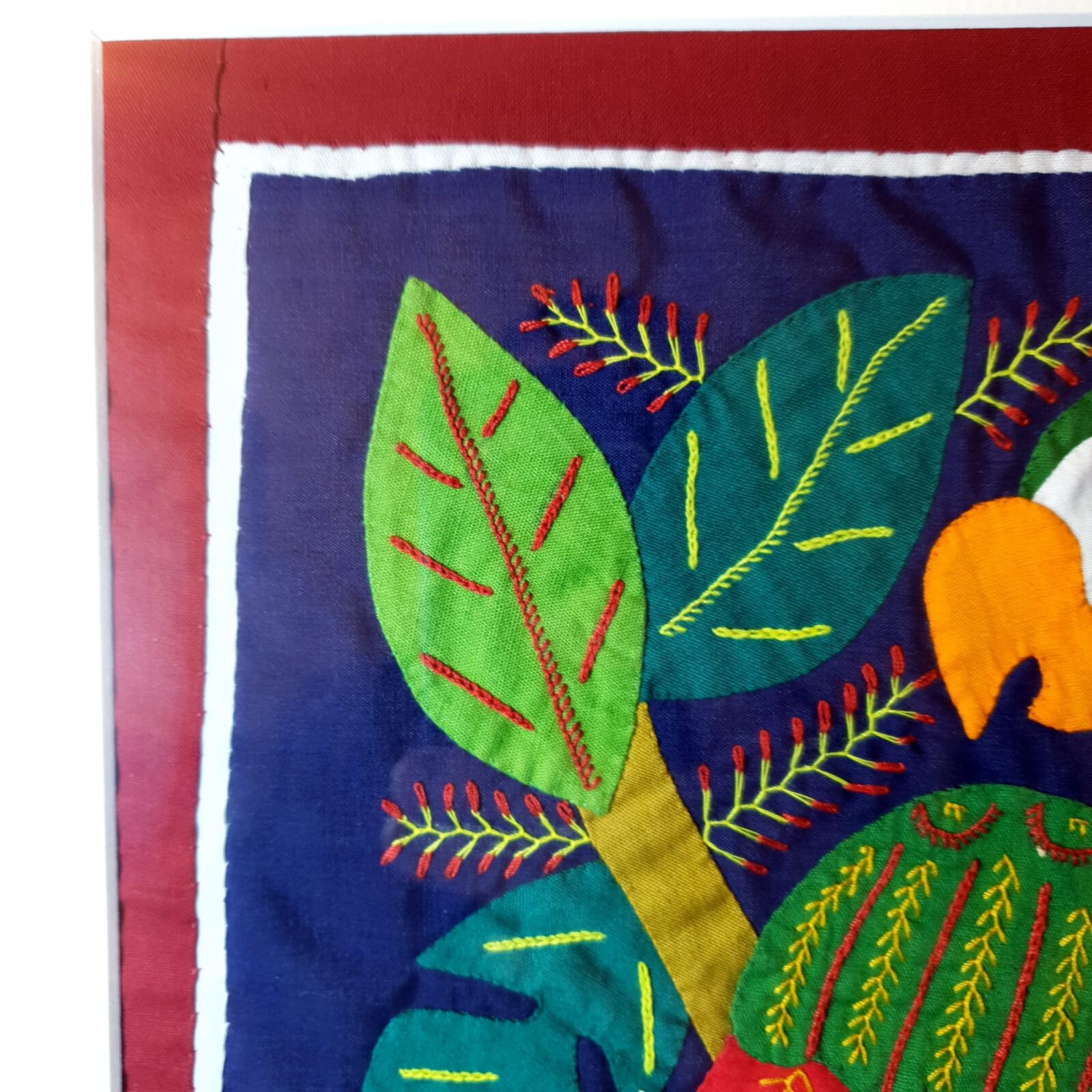 photo for sale Molas Parrots Textile Appliqué Embroidery Folk Art By Kuna Yala Indians Panama