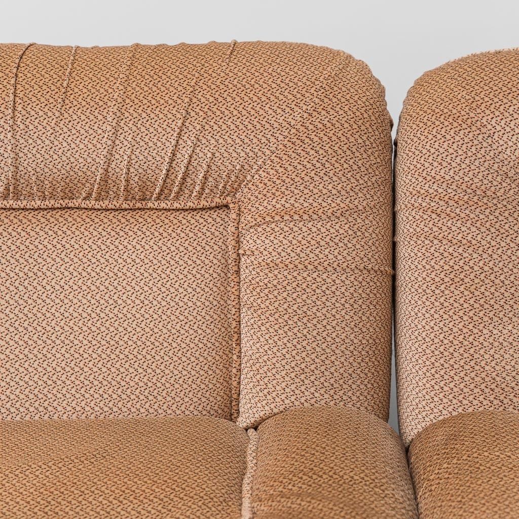 Set Of 3 Modular Armchairs In Beige Fabric 70s Vintage Modern Antiques photo vinterior