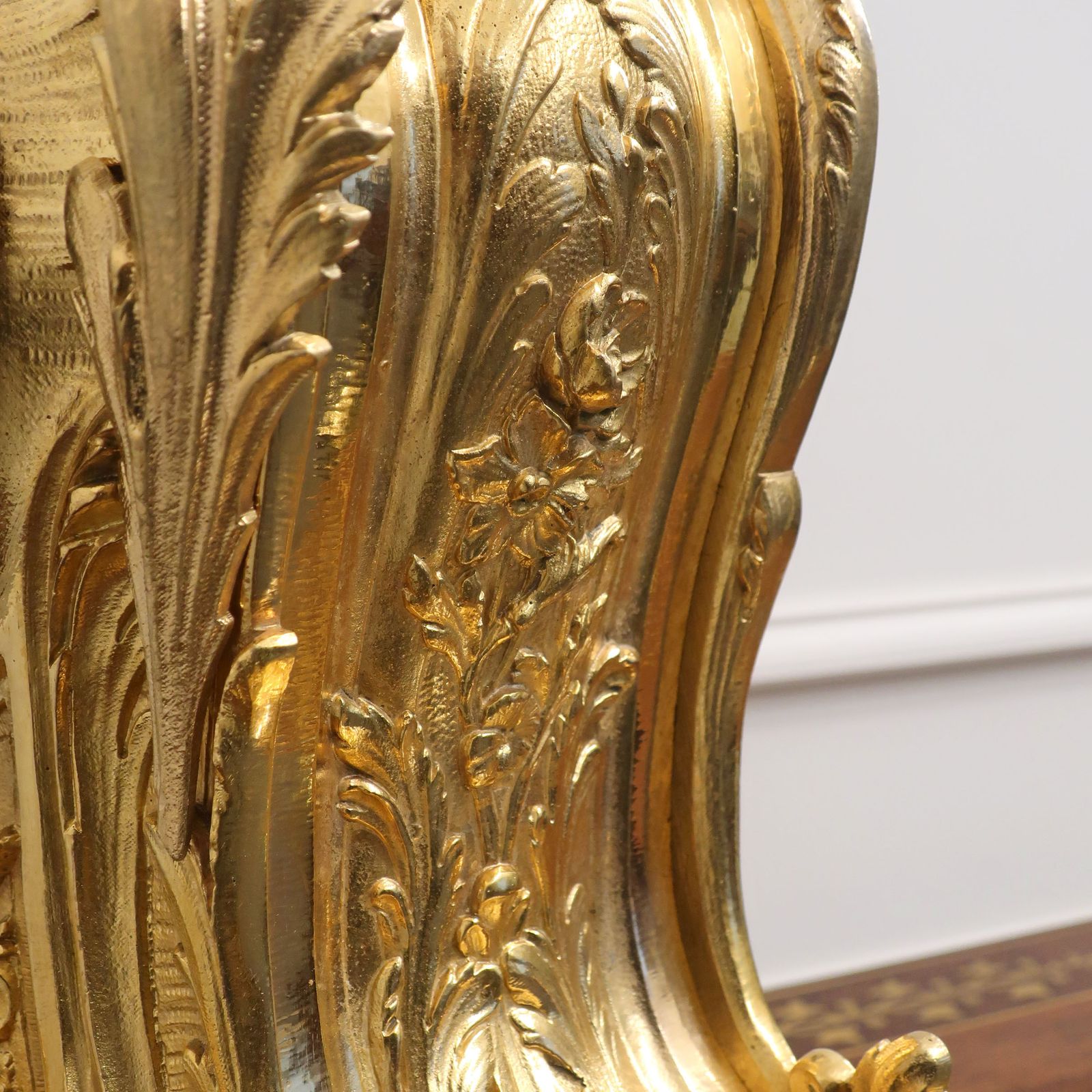 photo vinterior French Louis XV Style Gilt Brass Mantel Clock By Japy Freres