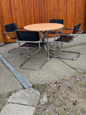 Italian Round Effezeta Dining Table With Chairs, 1990s, Set Of 5 photo furniture