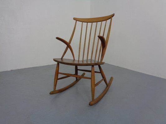 Iw3 Rocking Chair By Illum Wikkelsø For Niels Eilersen, Denmark, 1950s photo for sale