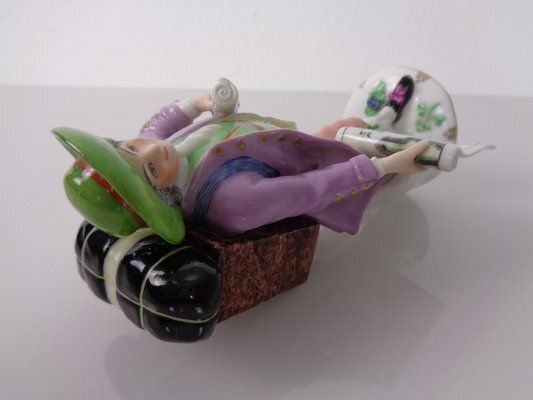 photo vinterior Porcelain Map Seller Figurine From Augarten Vienna, Austria, 1930s