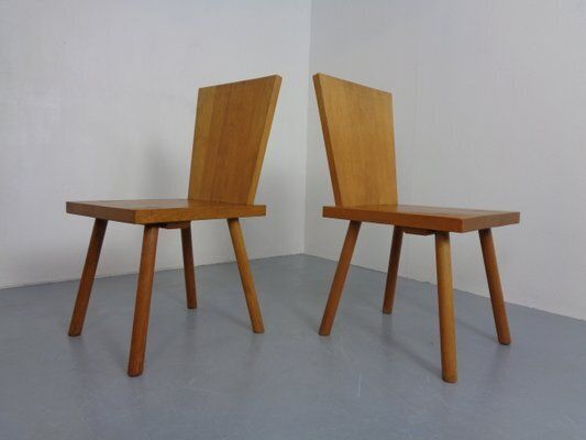 2946.0 Brutalist Oak Chairs By Göran Malmvall, Sweden, 1950s, Set Of 6 photo