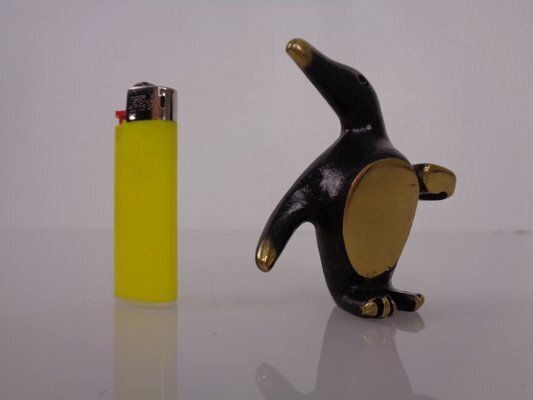 photo for sale Brass Penguin Pen Holder By Walter Bosse For Hertha Baller, 1950s