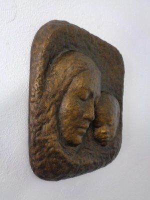 German Bronze Relief Of Mother With Baby, 1940s photo buy