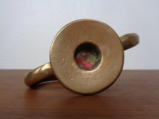 185.0 Brutalist Heart Shaped Bronze Candlestick By Michael Harjes, 1960s photo