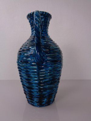 Large Rimini Blu 219 35 Ceramic Vase By Bodo Mans For Bay Keramik, 1960s photo vinterior