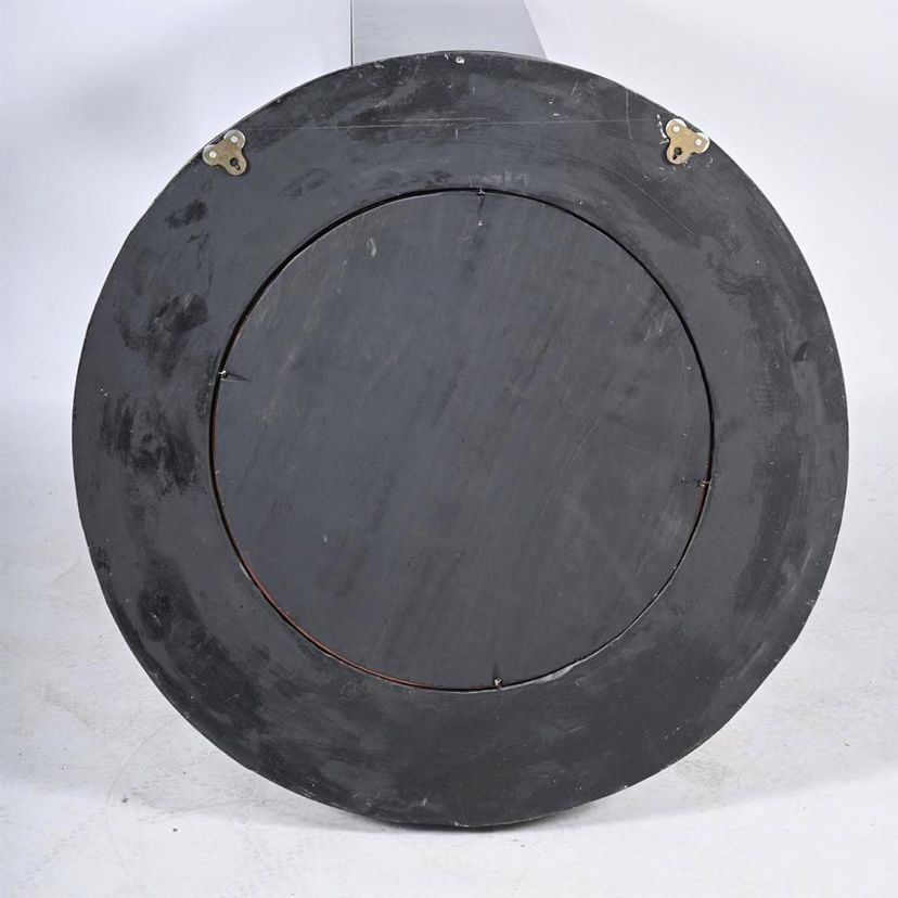 Very Large William Yeoward Regency Style Ebonised And Gilt Convex Mirror photo furniture