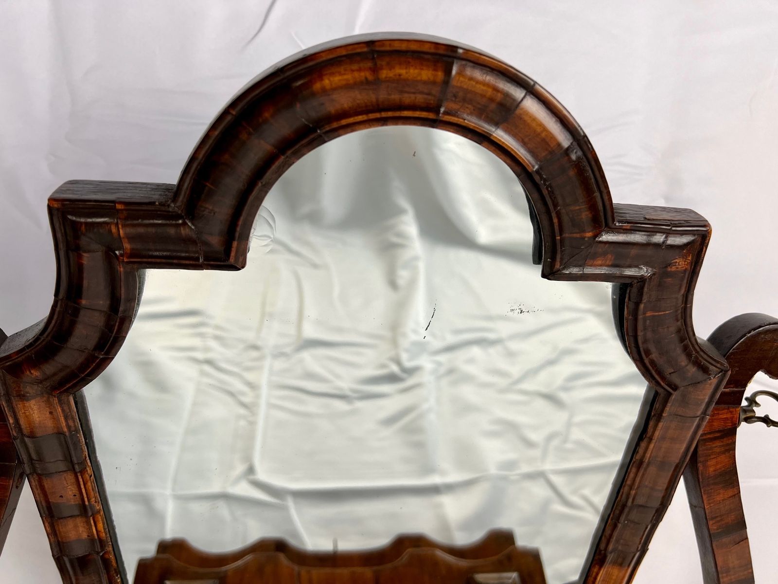 Queen Anne Walnut And Laburnum Dressing Table/ Toilet Mirror photo vintage