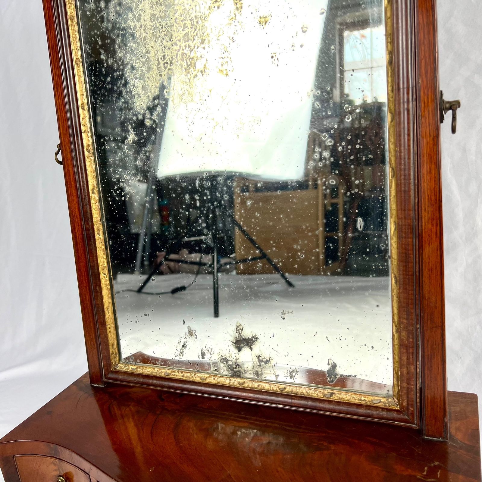 Georgian Mahogany Serpentine Toilet Mirror photo buy