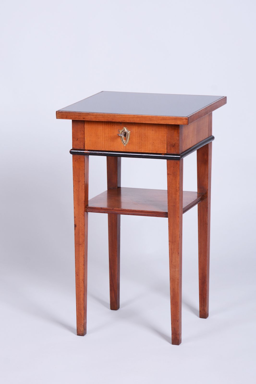 Restored Small Biedermeier Side Table, Cherry Wood, Revived Polish, Czech, 1840s photo furniture