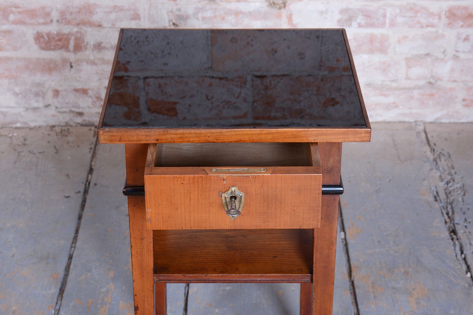 Restored Small Biedermeier Side Table, Cherry Wood, Revived Polish, Czech, 1840s photo 800.0