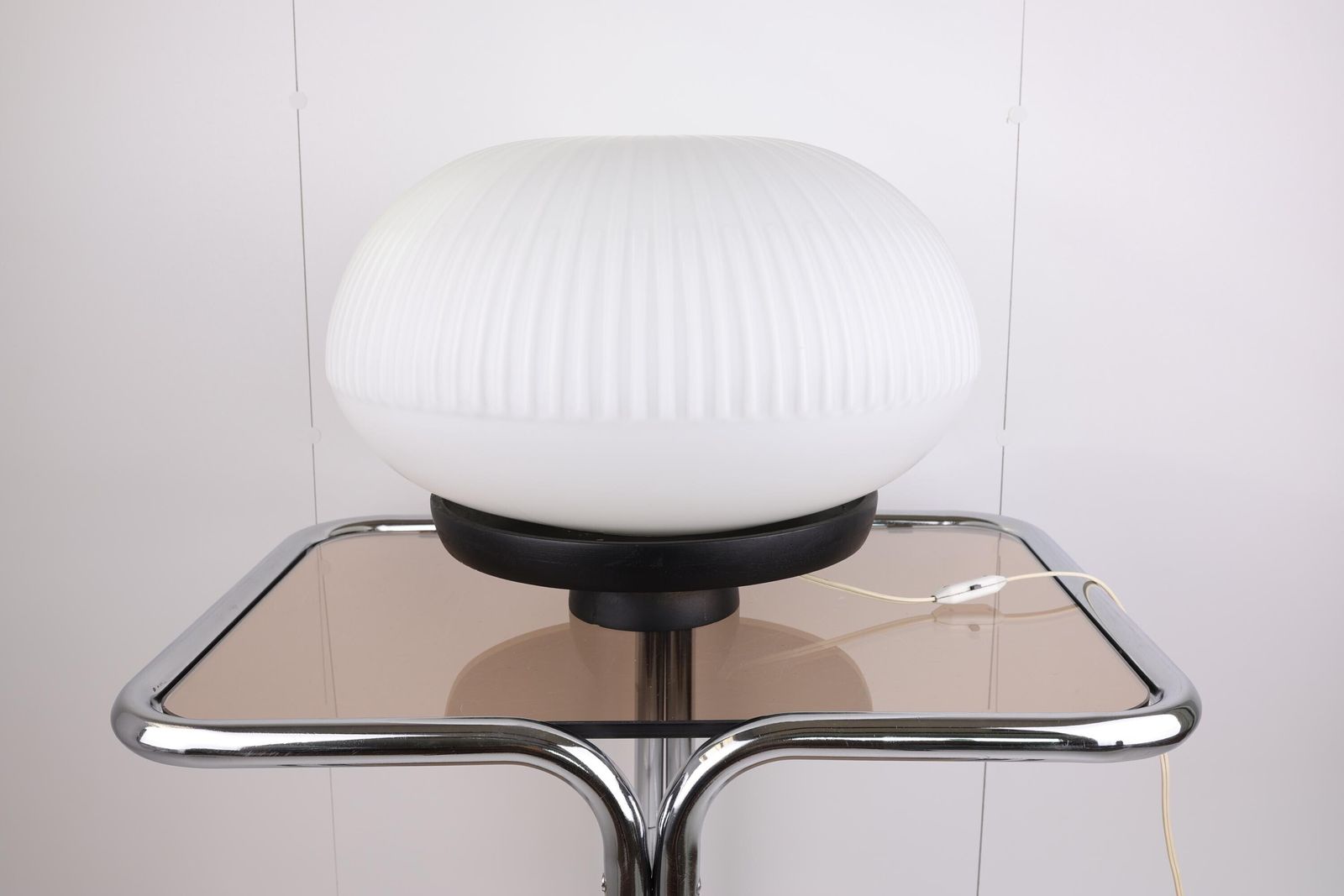 Vintage Mid Century Modern Mushroom Table Lamp | Opal Glass Globe Lamp | 1970s Home Decor | Unique Nightstand Lamp | Art Deco Accent Light photo Lighting