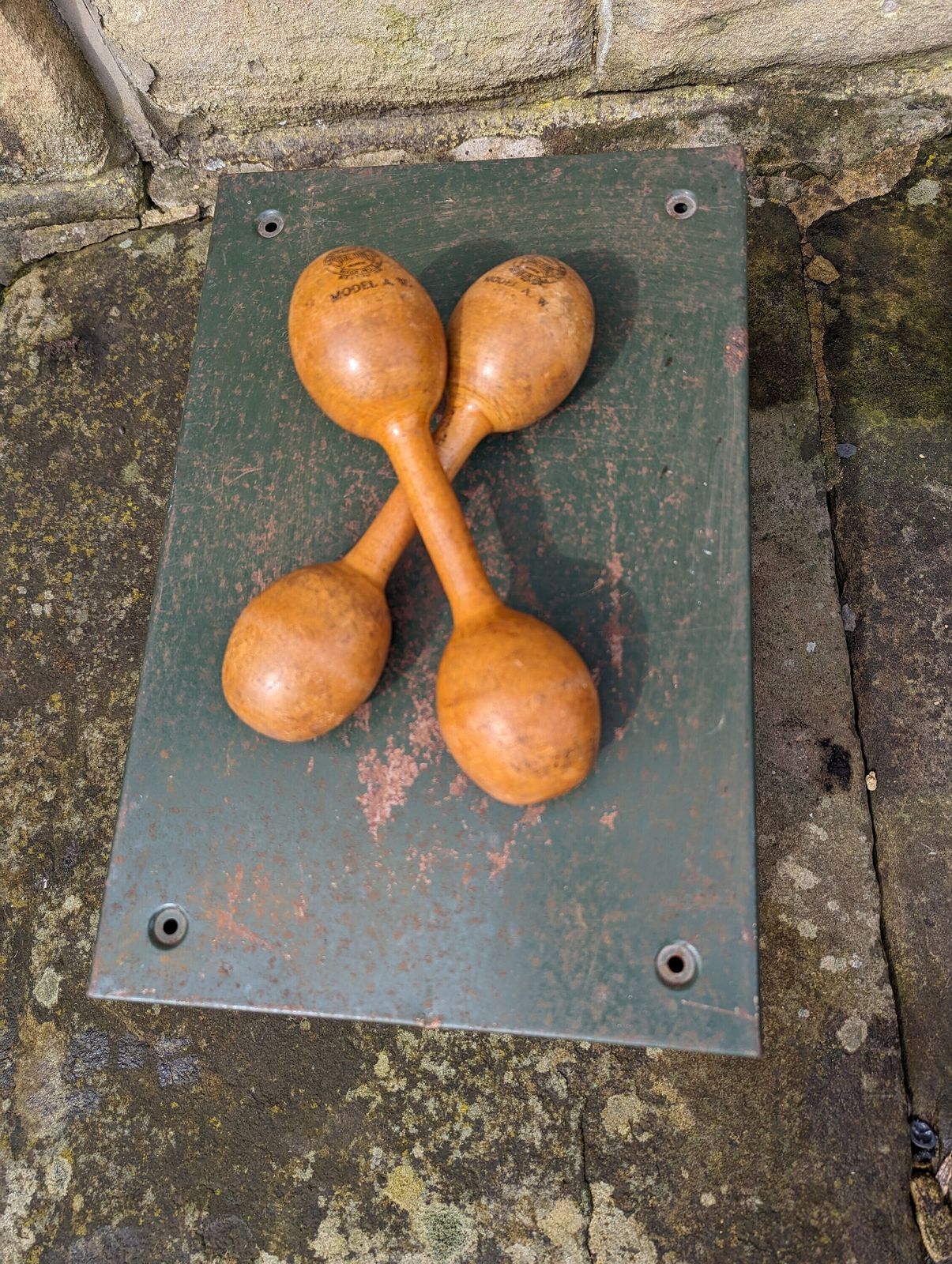 Pair Spalding Wooden Dumbbells 1910s 1920s Gym Decor Gym Gift Fitness Gift photo 74.0