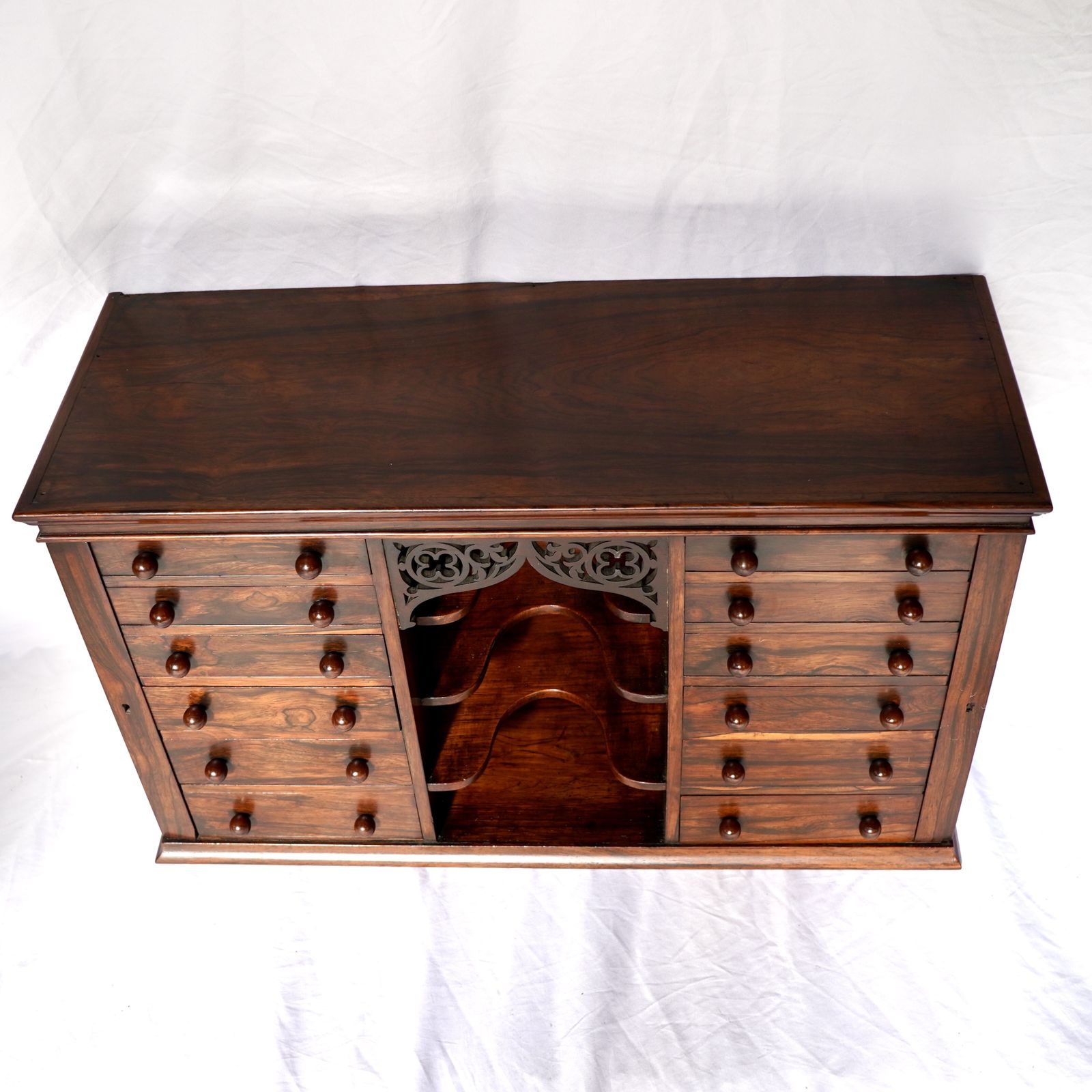 Regency Rosewood Mirrored Tabletop Double Wellington Chest photo Furniture
