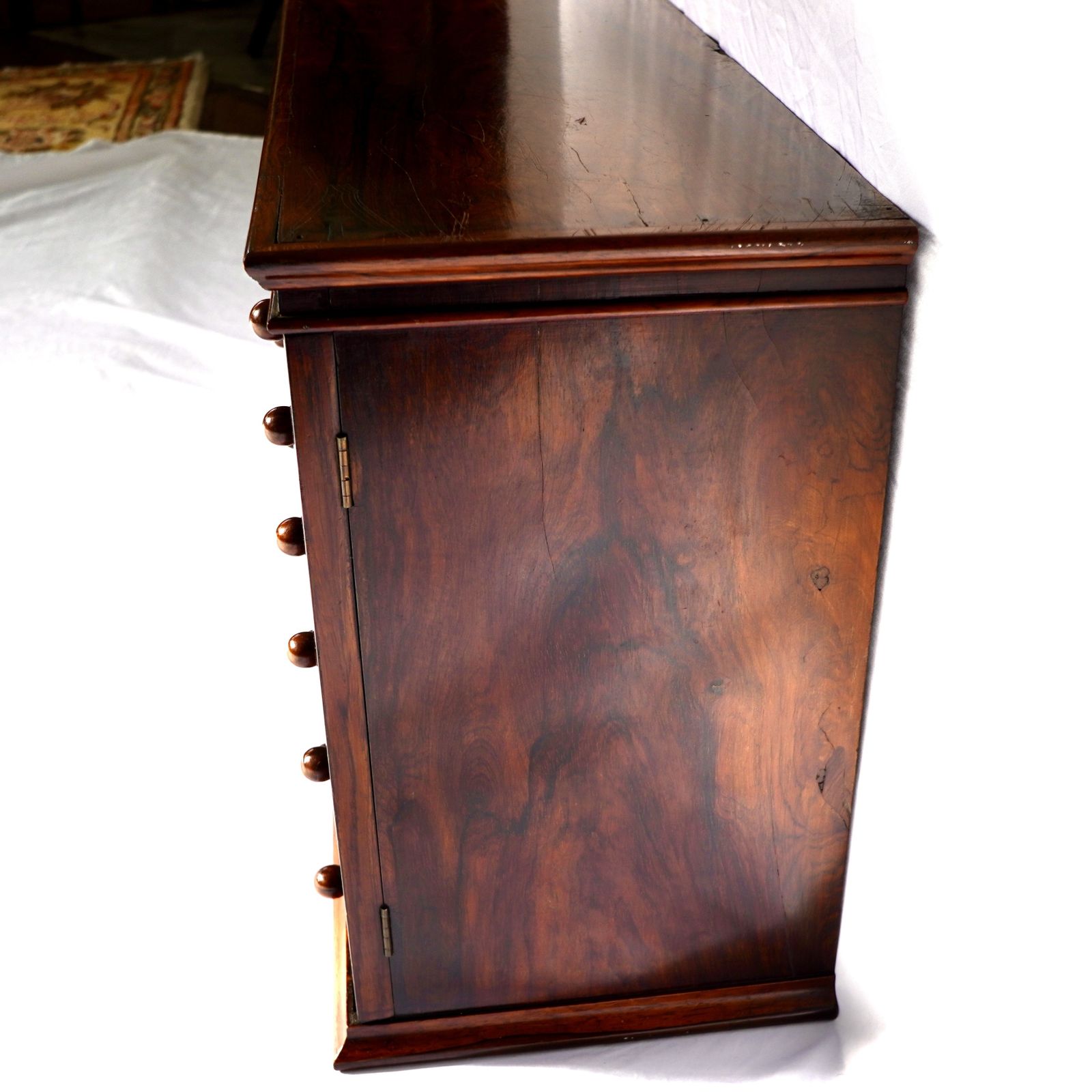Regency Rosewood Mirrored Tabletop Double Wellington Chest photo 795.0