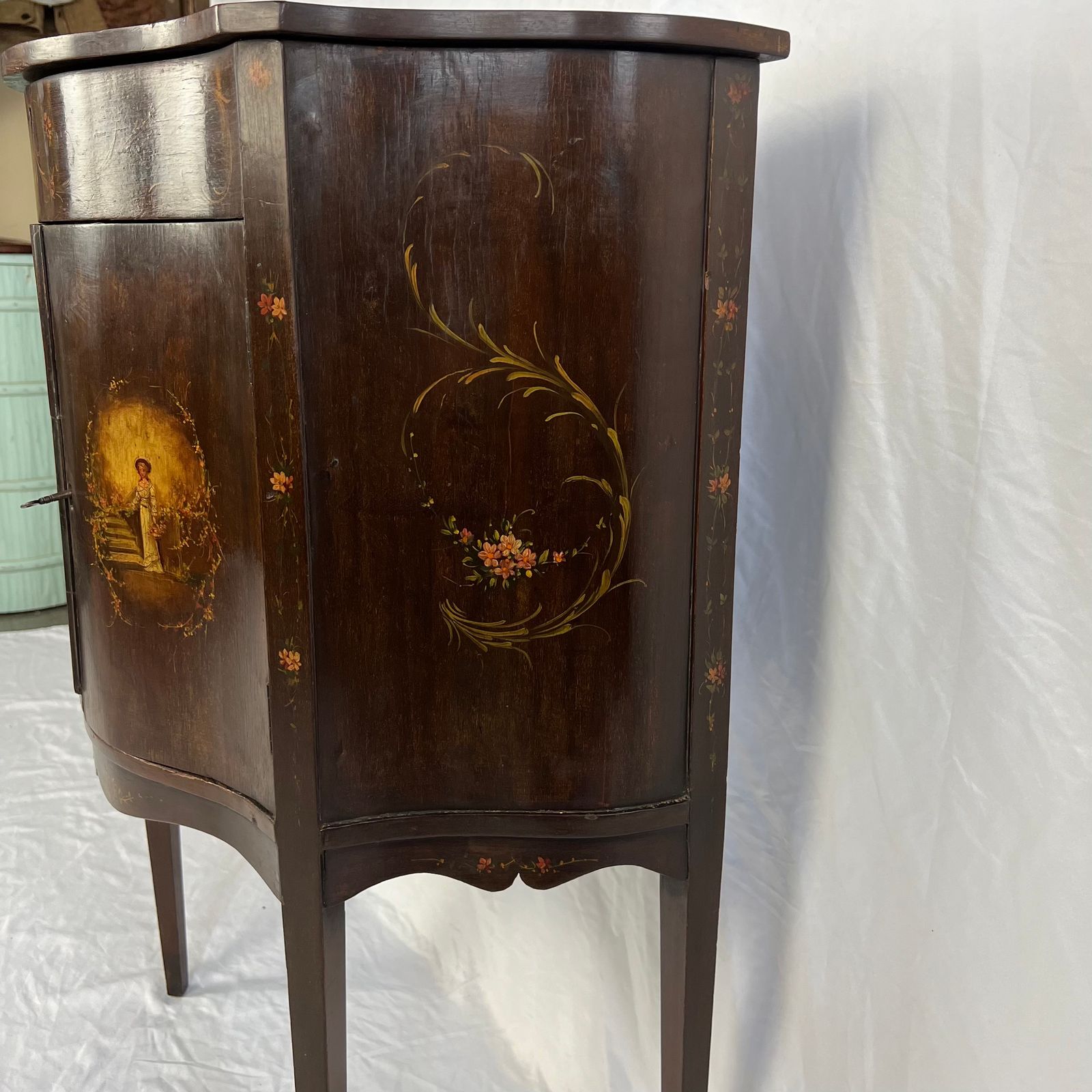 photo vinterior Small 19th Century Sheraton Revival Simulated Rosewood Serpentine Commode