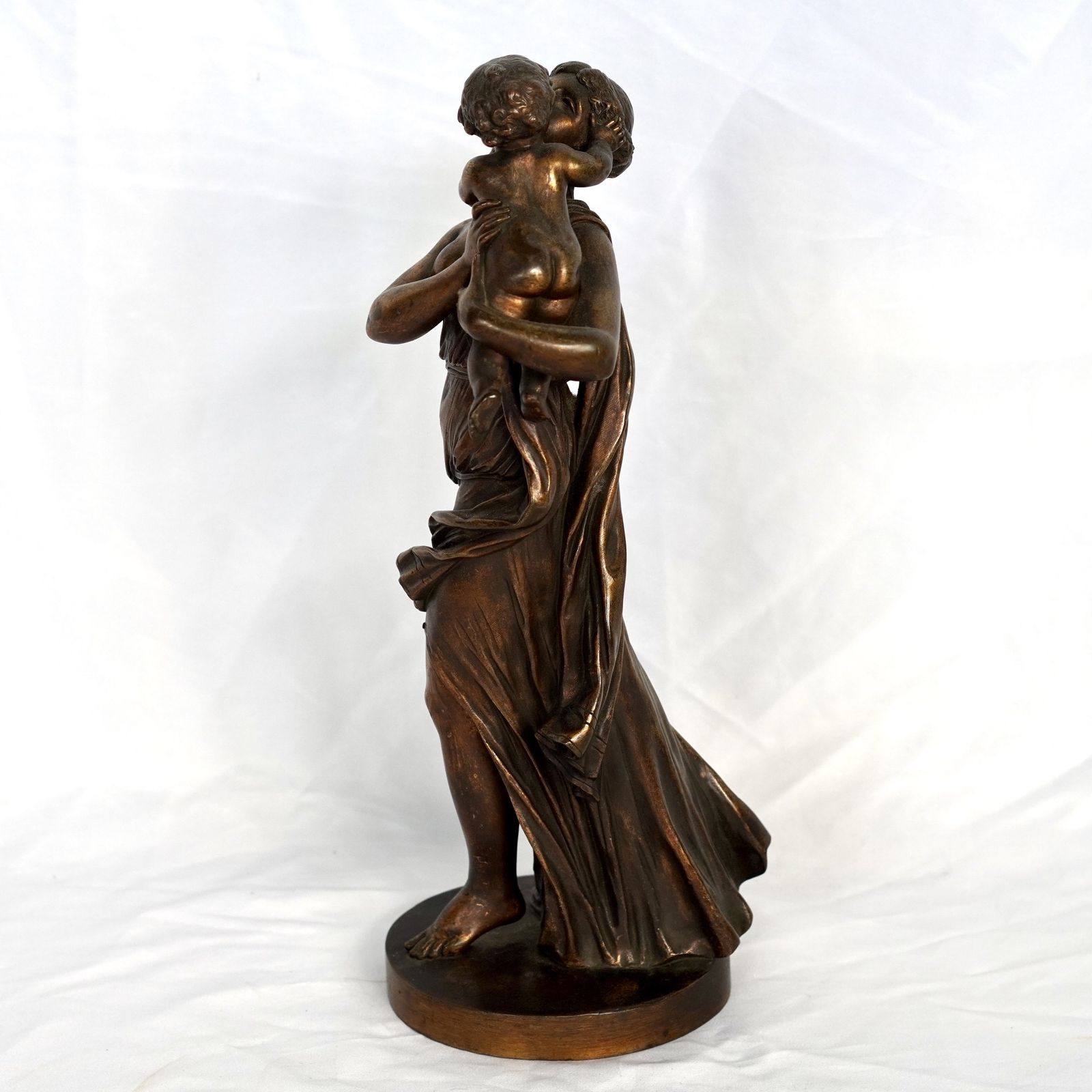 Bronze Figure Of A Grecian Mother And Child After Claude Michel Clodion photo Home Decor