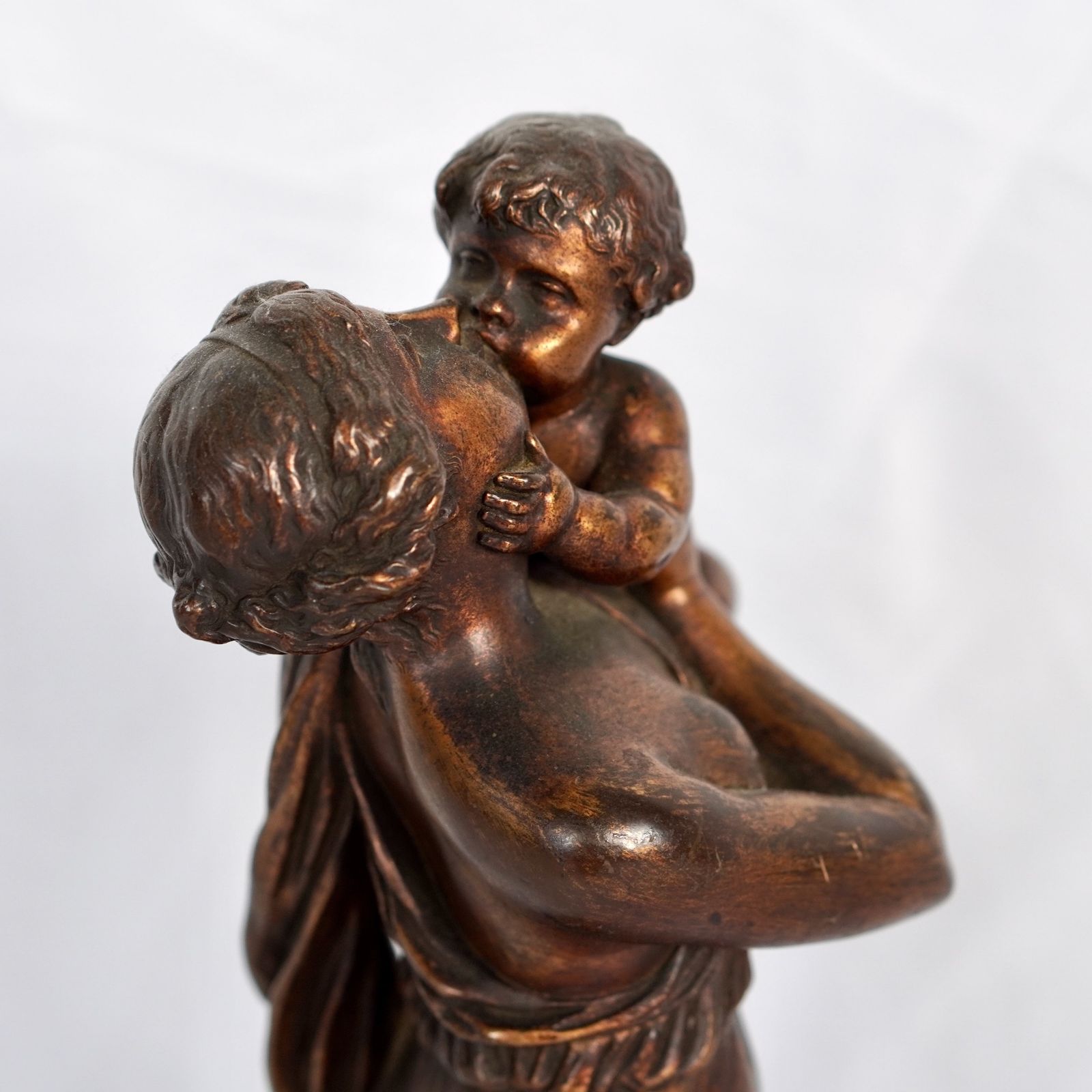 photo furniture Bronze Figure Of A Grecian Mother And Child After Claude Michel Clodion