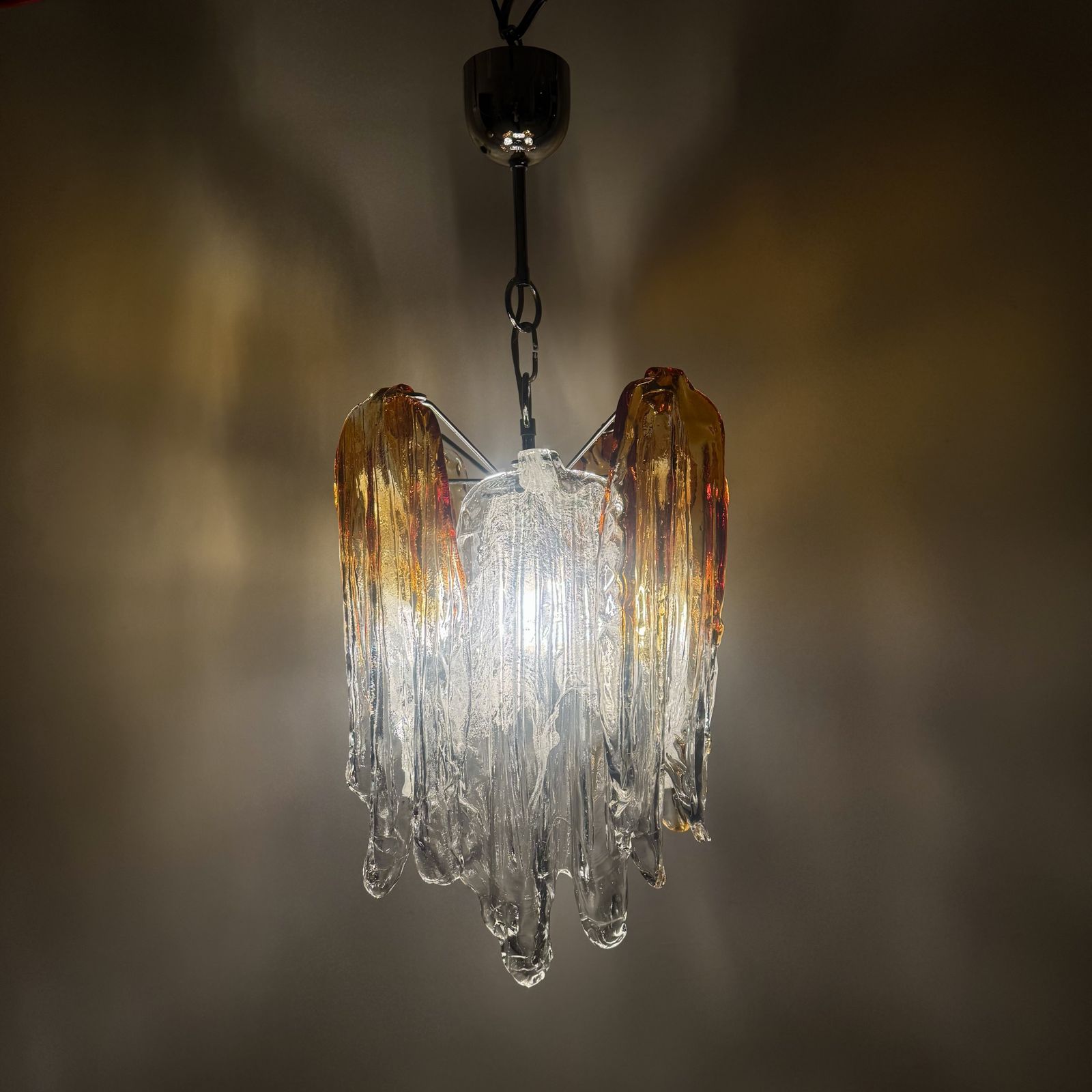 A 1960s Italian Mazzega Murano Flames Chandelier photo Lighting