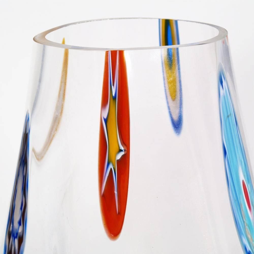 1950s Italian Venetian Blown Murano Glass Vase With Murrine By Gino Cenedese photo Home Decor