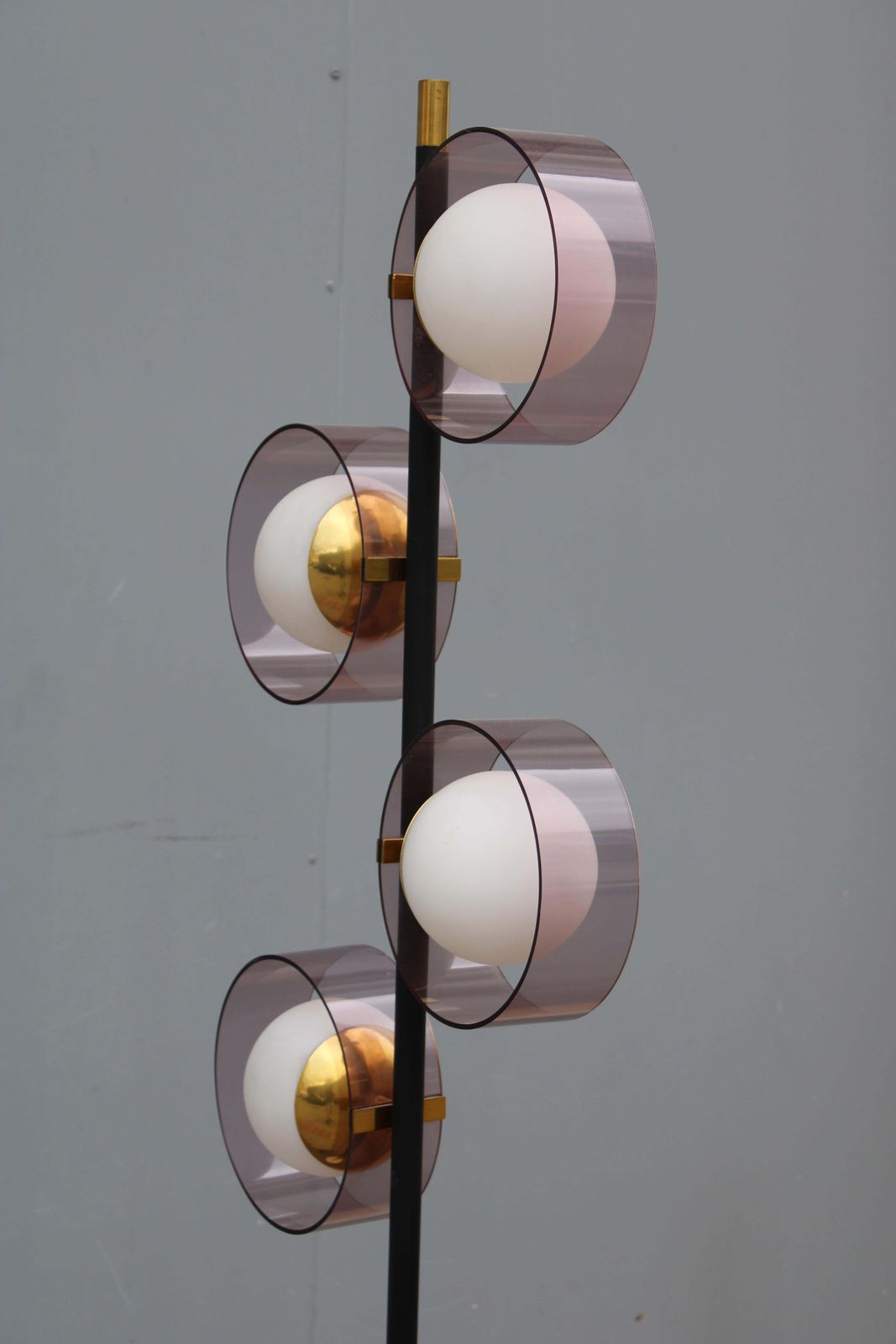 2591.0 Floor Lamp In Brass And Marble Stilux Milano Italy 1950 photo