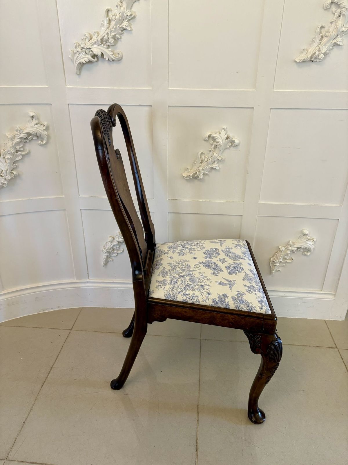 Superb Quality Set Of 6 Antique 19th Century Carved Burr Walnut Dining Chairs photo vintage
