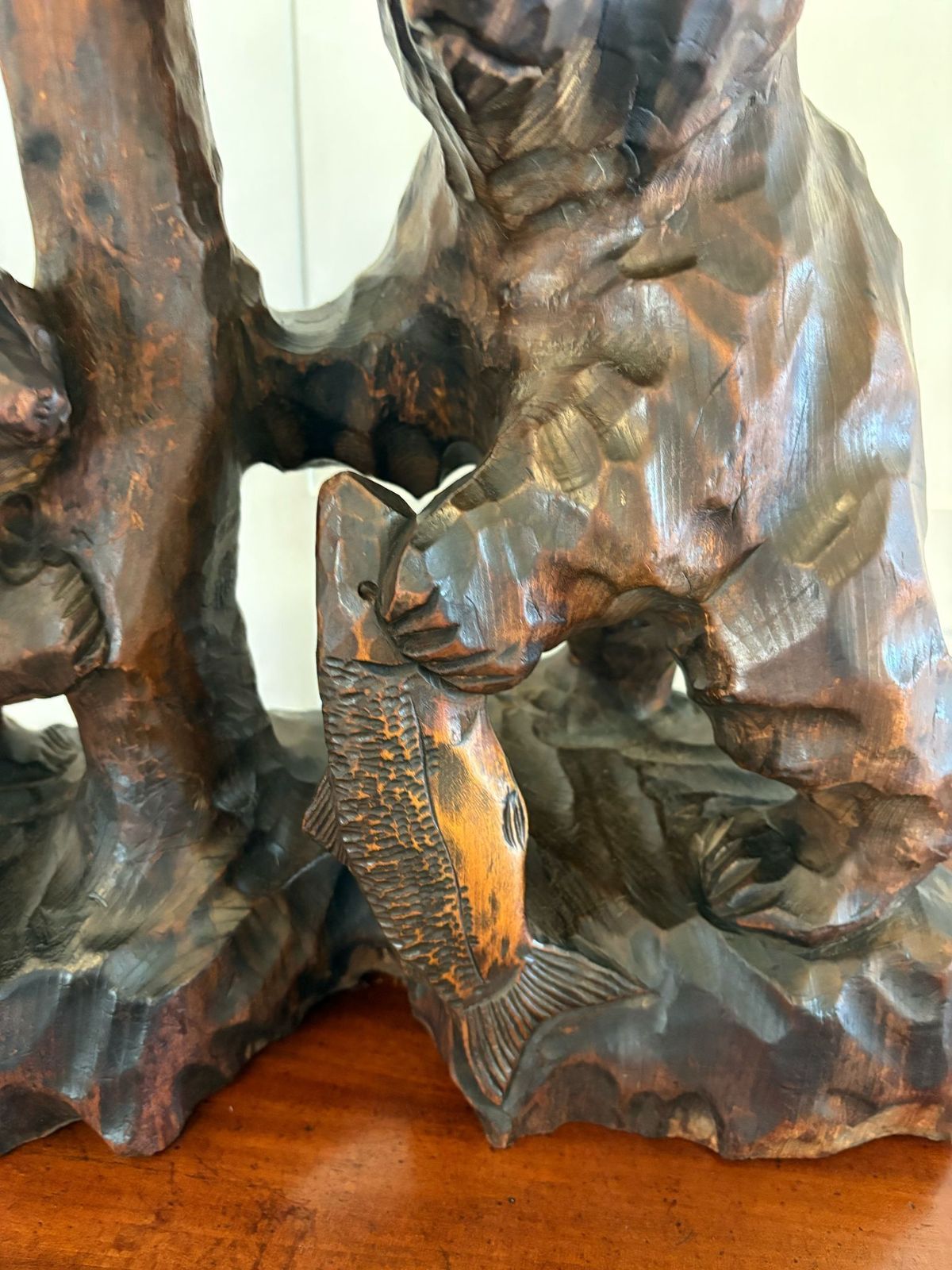 photo furniture Unusual Large Antique Early 20th Century Japanese Carved Linden Wood Bear
